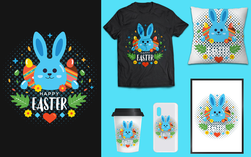 Happy Easter Egg Hunt T-shirt Design - Features Image 1