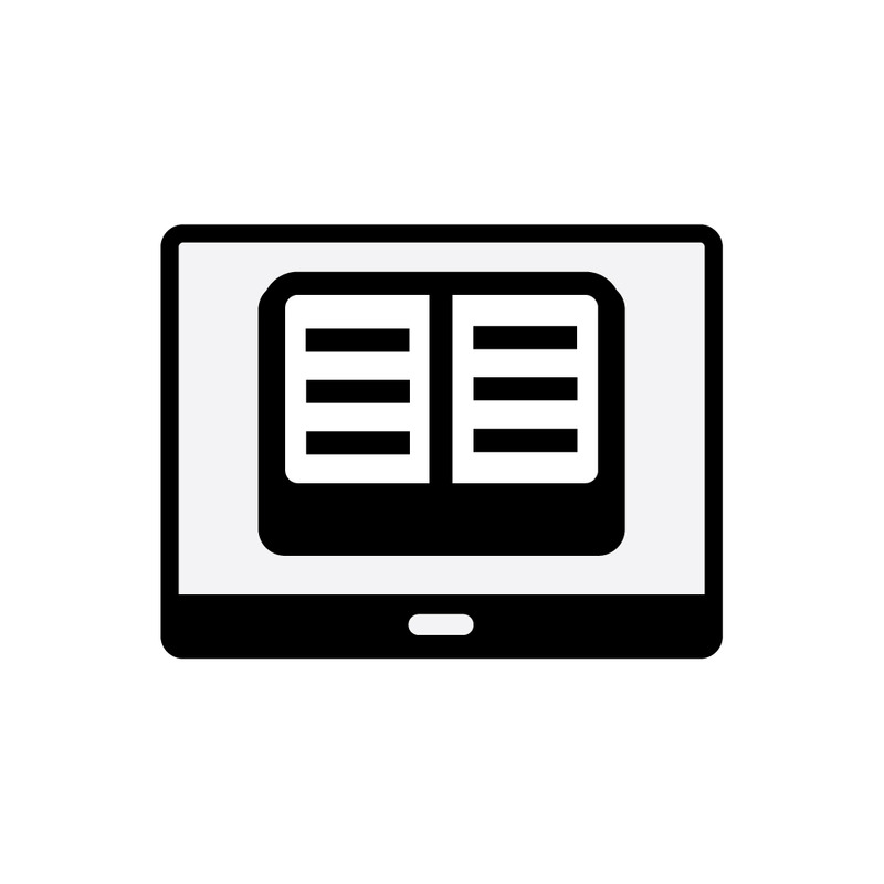 Modern Tablet with E-Book Open - Mobile Reading & Digital Library App Icon - Features Image 1