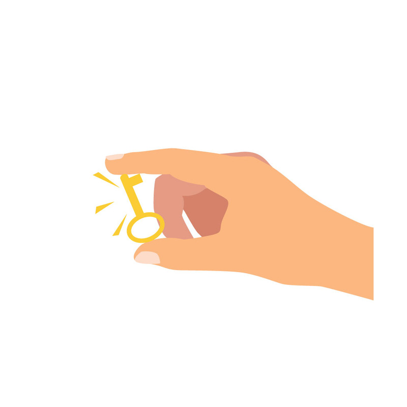 Ręka trzymająca złoty klucz koncepcja biznesowa ilustracja wektorowa - Obraz funkcji 1