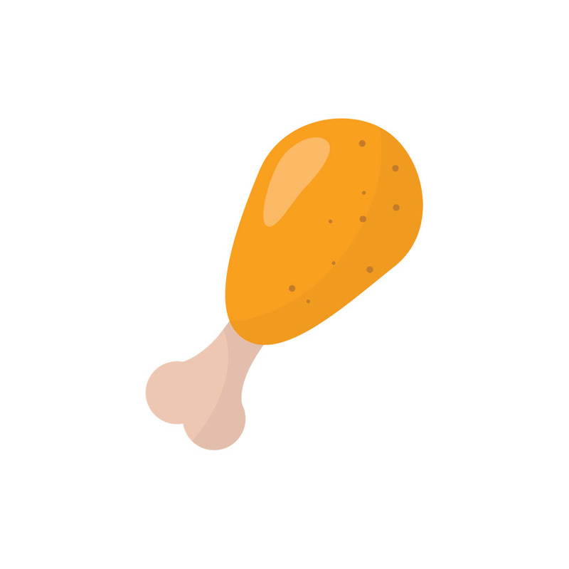 Crispy Fried Chicken Leg Vector Illustration Flat Icon - Features Image 1
