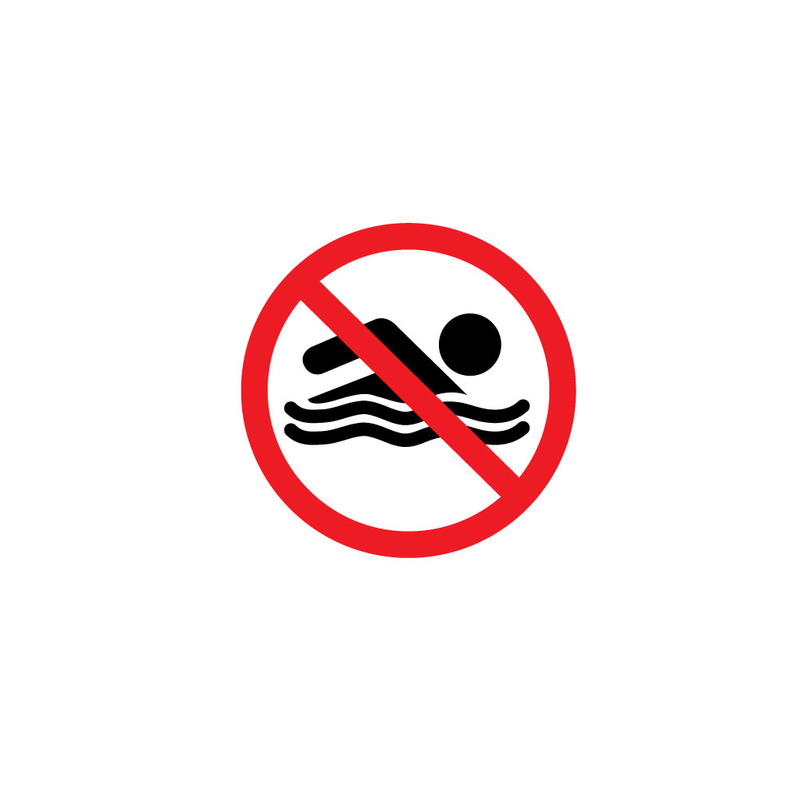 No Swimming Sign Vector Icon, Bathing Prohibited Flat Symbol - Features Image 2