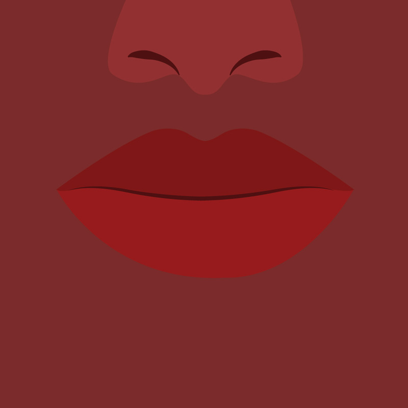 Detailed Vector Illustration of Black Person's Nose and Mouth Anatomy - Features Image 1