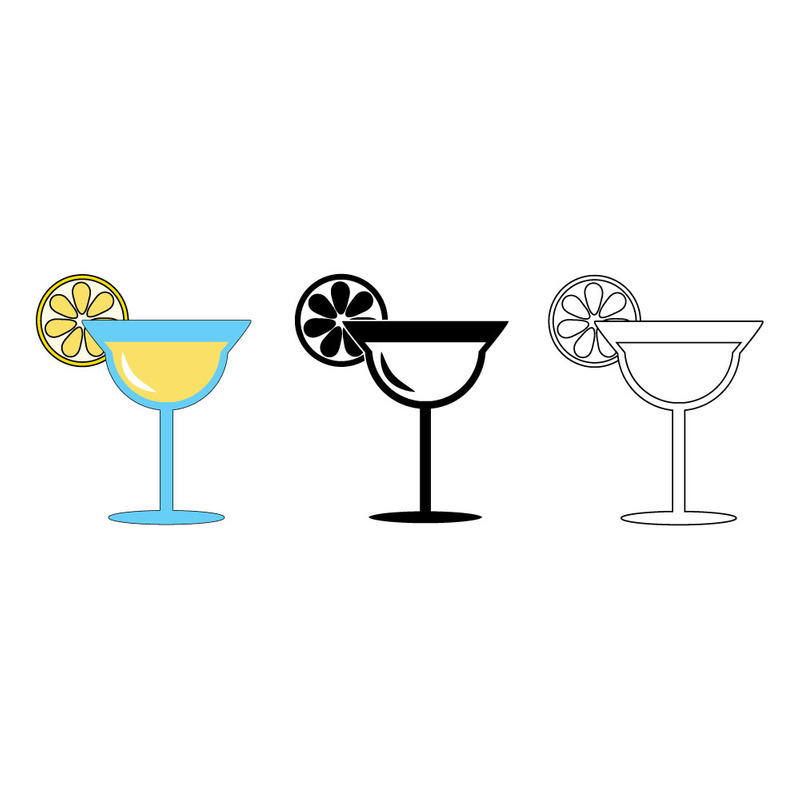 Cocktail Margarita tropicale con fetta di lime, illustrazione vettoriale - Caratteristiche Immagine 1
