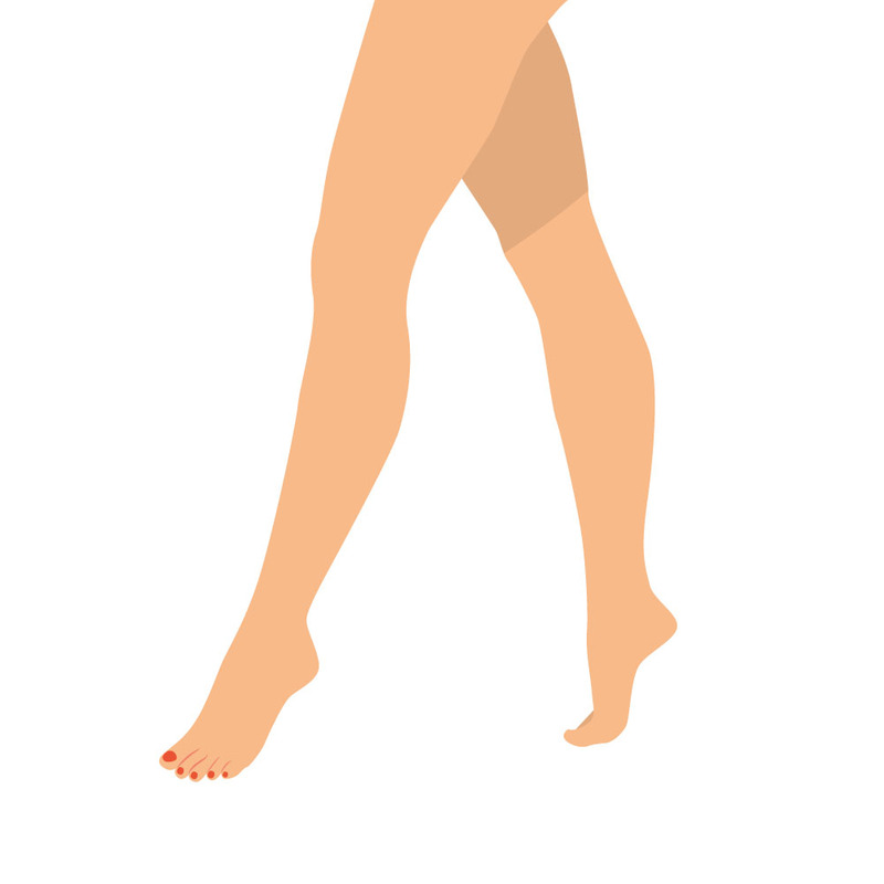 Elegant Young Woman Legs with Red Toenail Polish Illustration - Features Image 1