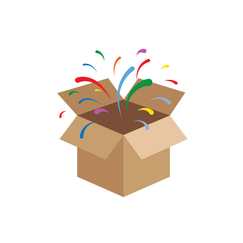 Colorful Confetti Box Celebration Party Vector Illustration - Features Image 1