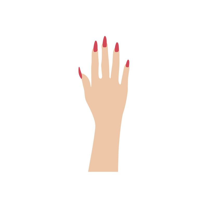 Elegancki czerwony szablon do manicure paznokci - Obraz funkcji 1