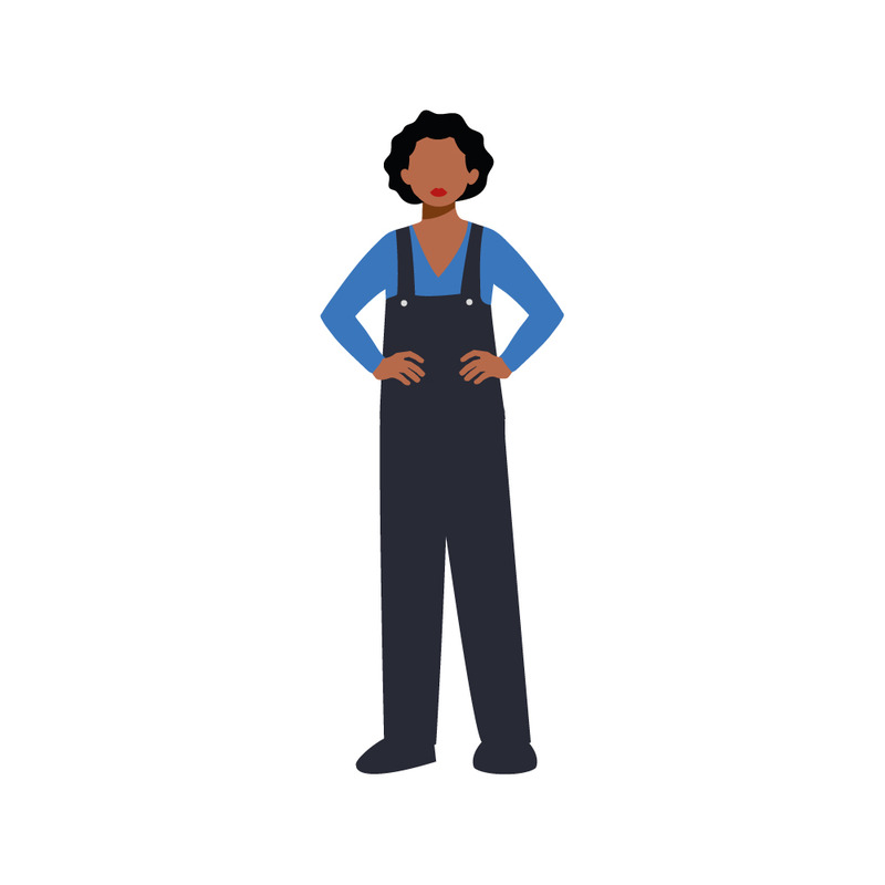 Confident Female Mechanic Vector Illustration in Work Overalls Isolated - Features Image 1