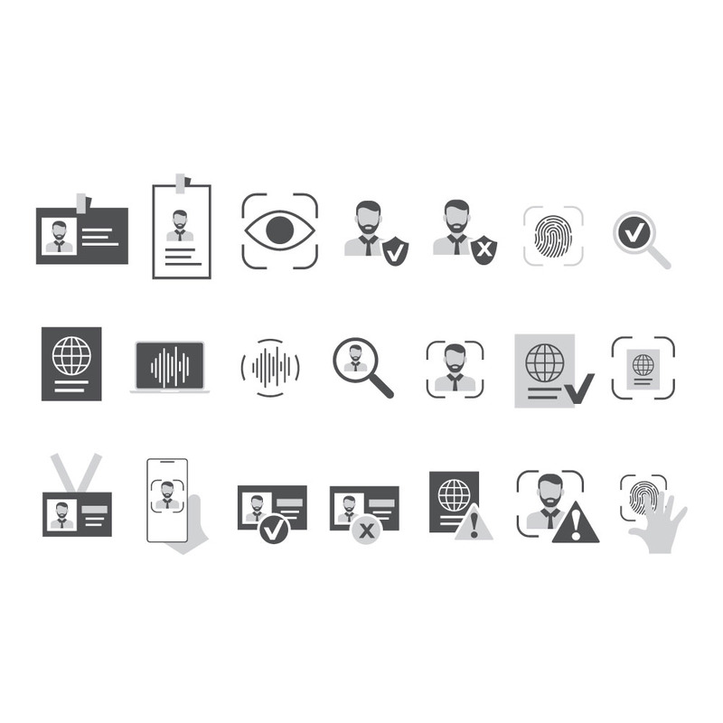 Набор веб-иконок в плоском стиле для идентификации. Коллекция иконок аутентификации. - Features Image 1
