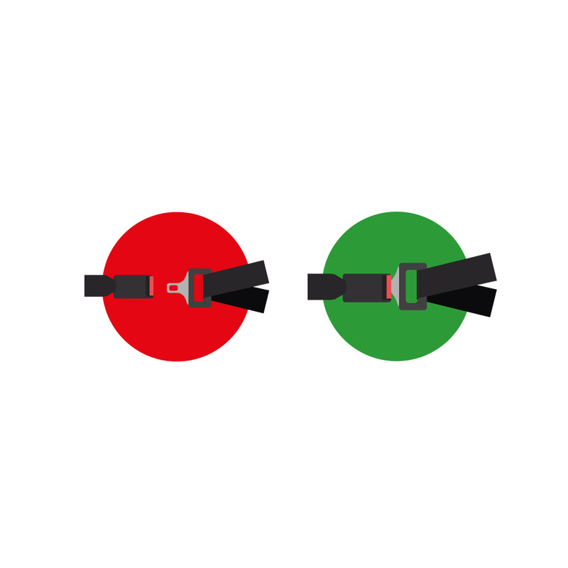 Säkerhetsvarning för säkerhetsbälte: Spänt vs. ospänt vektorillustration - Features Image 1