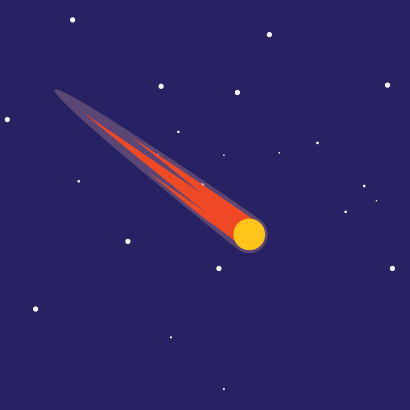 Ilustración vectorial del impacto de un asteroide en el espacio: meteorito - Características Imagen 1