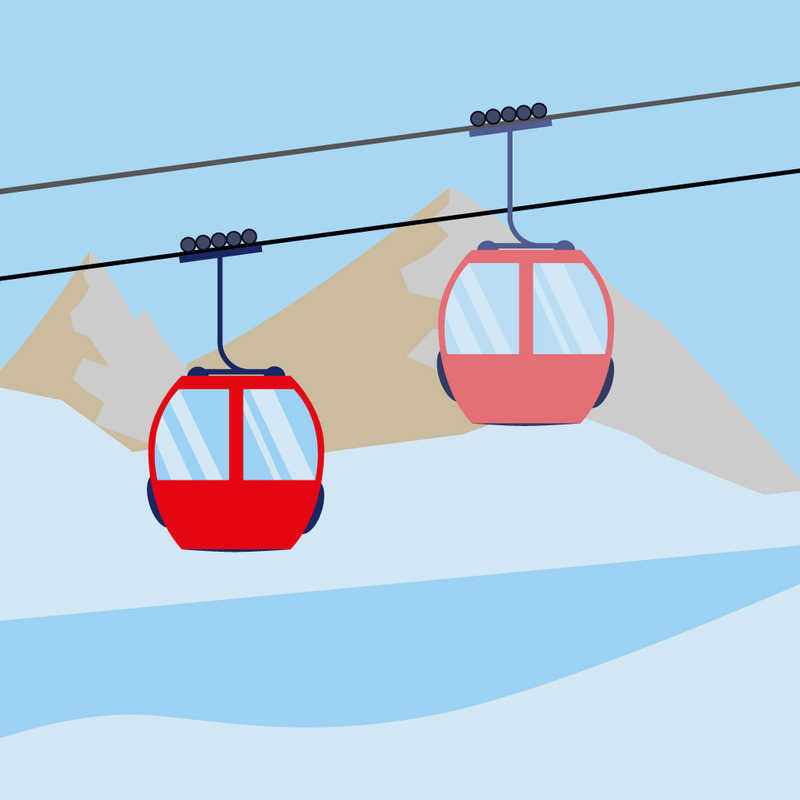 Winter Mountain Ski Resort Cable Car Gondola Scenic Landscape - Features Image 1