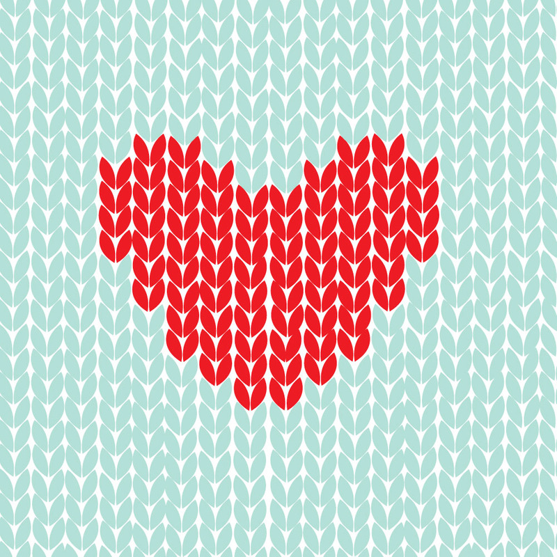 Patrón de San Valentín sin costuras con corazón rojo tejido sobre fondo verde - Características Imagen 1