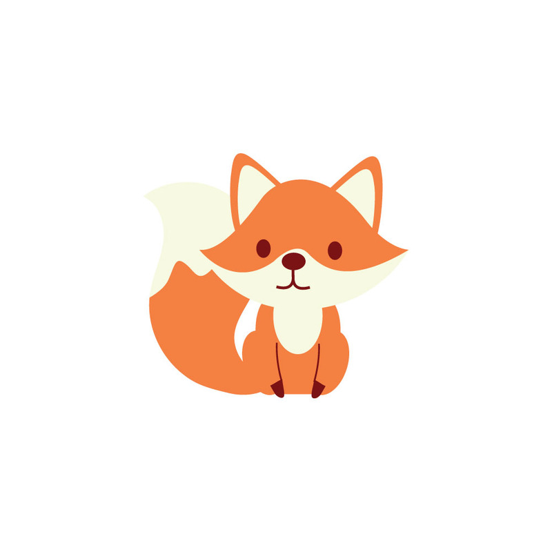 Lindo cachorro de zorro de bosque de dibujos animados con orejas grandes y cola con puntas blancas - Características Imagen 1