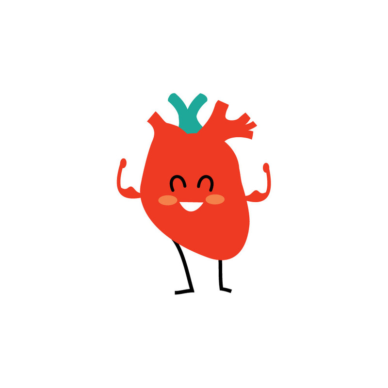 Gespierd vrolijk hartpersonage met bloedsomloop - Features Image 1