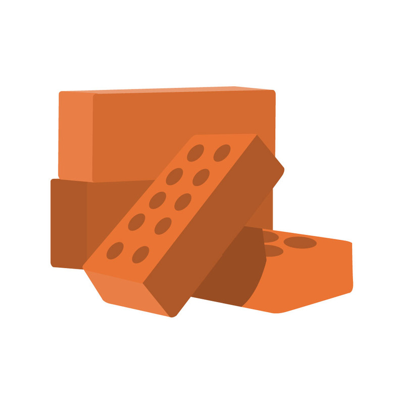 Old Red Brick Isolated on White Background – Solid Clay Building Material Vector for Construction - Features Image 1