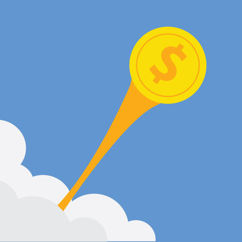 Gold Coin with Dollar Sign Rising Up for Currency Performance and Market Growth - Features Image 1