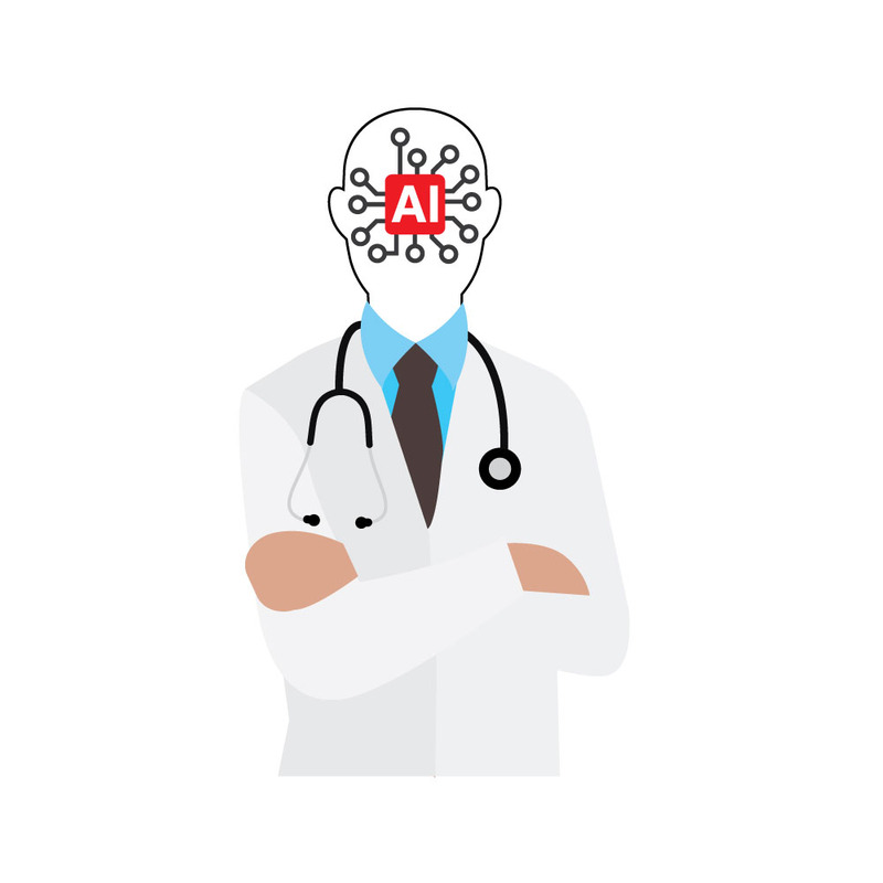 AI Doctor with Processor Head – Futuristic Healthcare and Medicine Technology Concept - Features Image 1