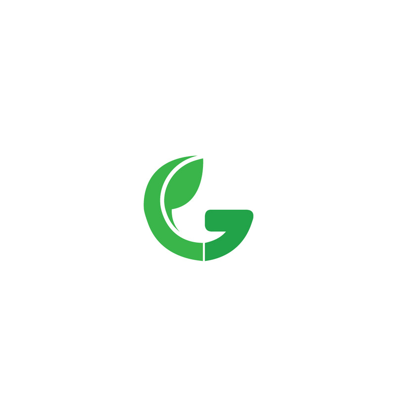 Eco-minimalistisch logo met de letter G en een blad voor een groene planeet. - Features Image 1