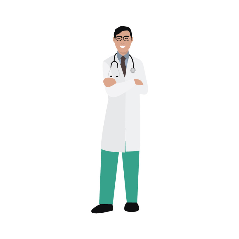 Jeunes médecins en blouse blanche debout, illustration vectorielle - Caractéristiques de l’image 1