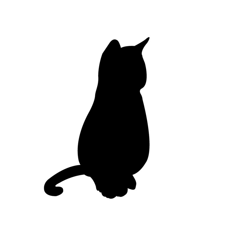 Siluetta del gatto nero. Concetto per logo e adesivo - Caratteristiche Immagine 1