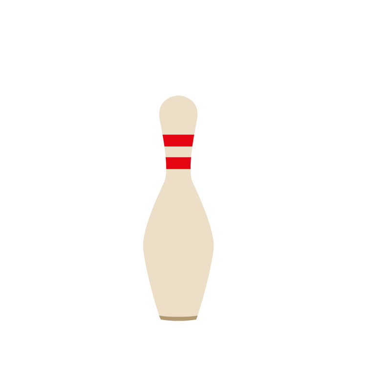 Classic Tenpin Bowling Pin Vector Illustration with Red Stripe Design - Features Image 1