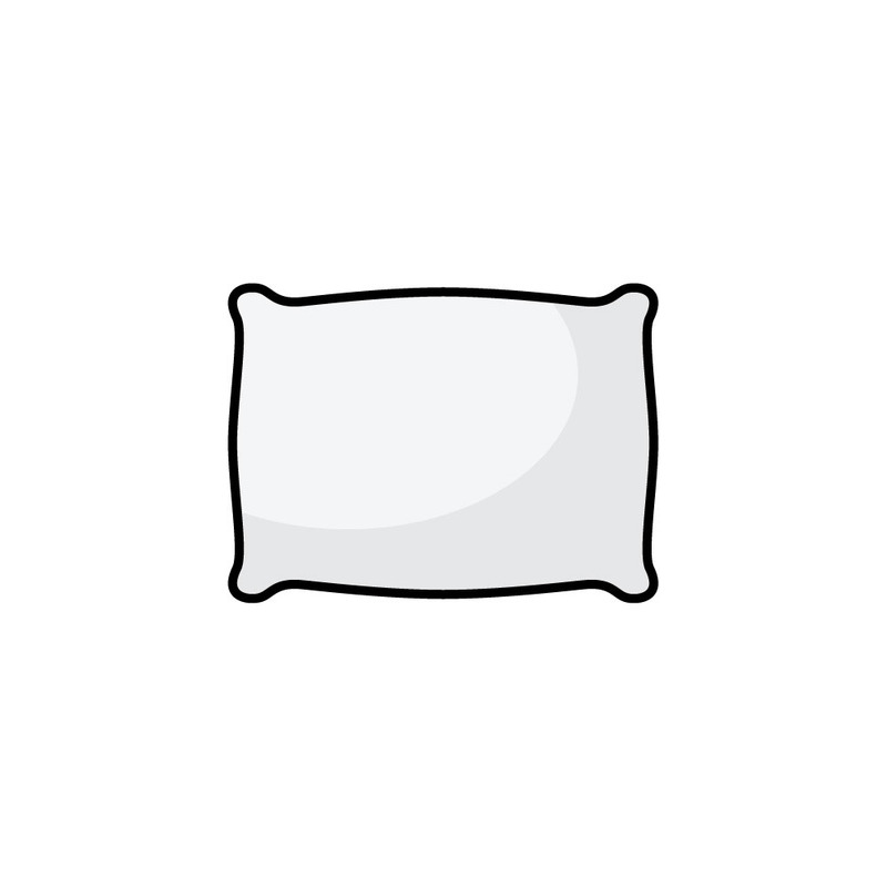 Kissen-Symbol (dünne Linie) – Symbol für schlafenden Kopf (isoliert) - Eigenschaften Bild 1