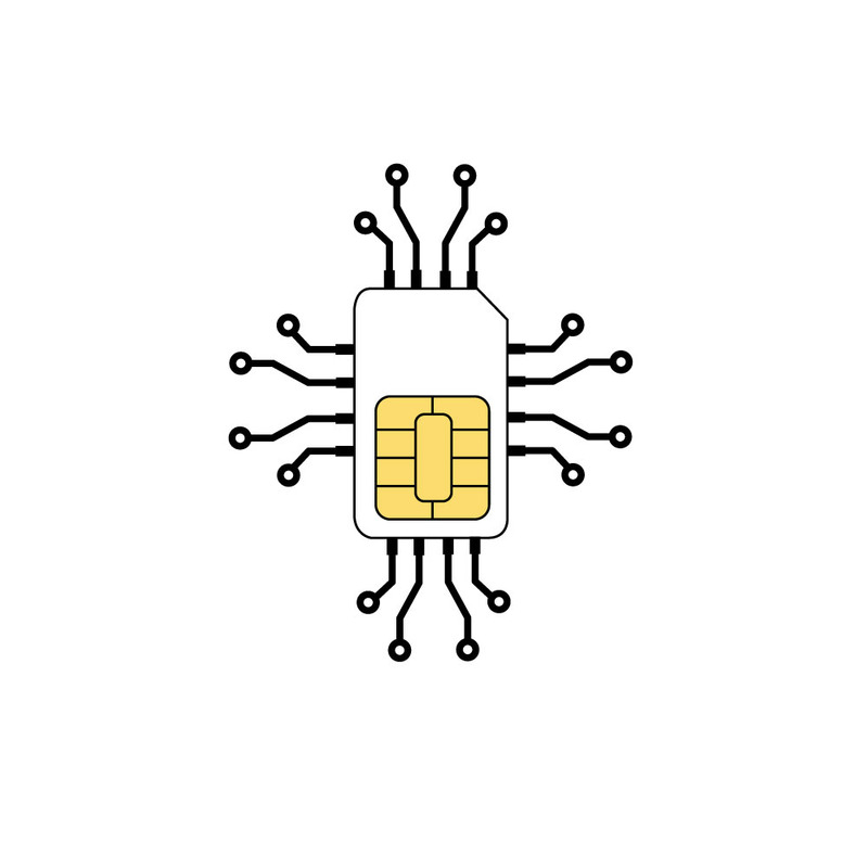 Modernes SIM-Karten-Vektorsymbol für Mobiltechnologie und Telekommunikationsdesign - Eigenschaften Bild 1