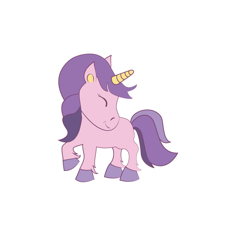 Magical Unicorn Cartoon Character with Rainbow Mane Illustration - Features Image 1