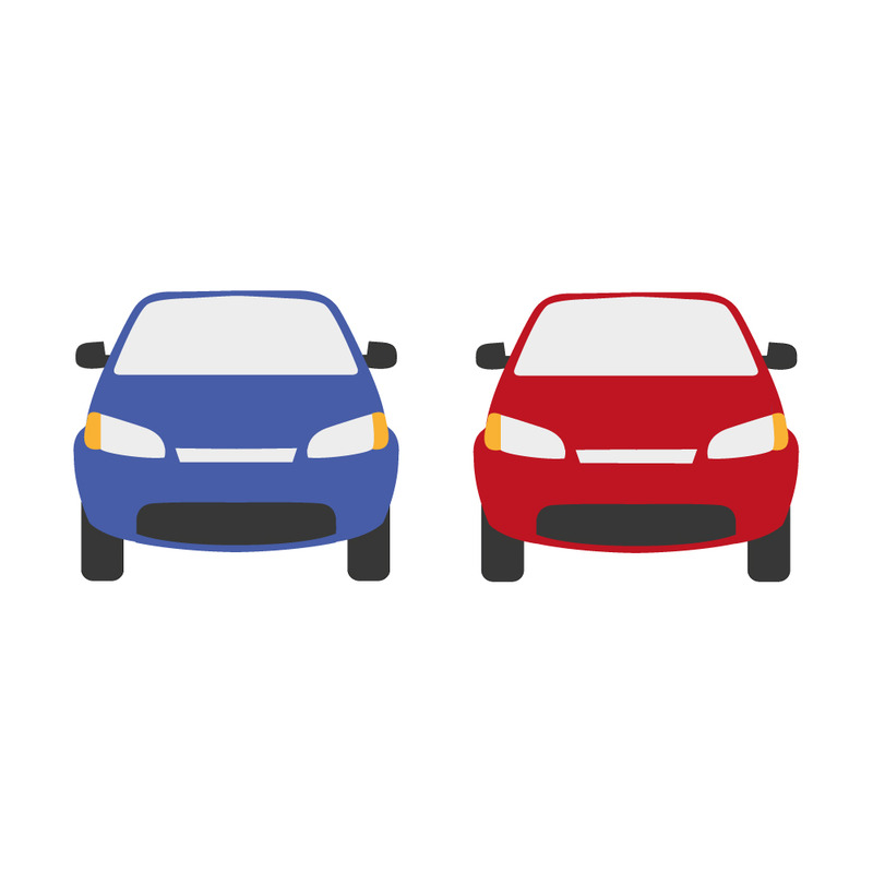 Car front view vector flat icon - Features Image 1