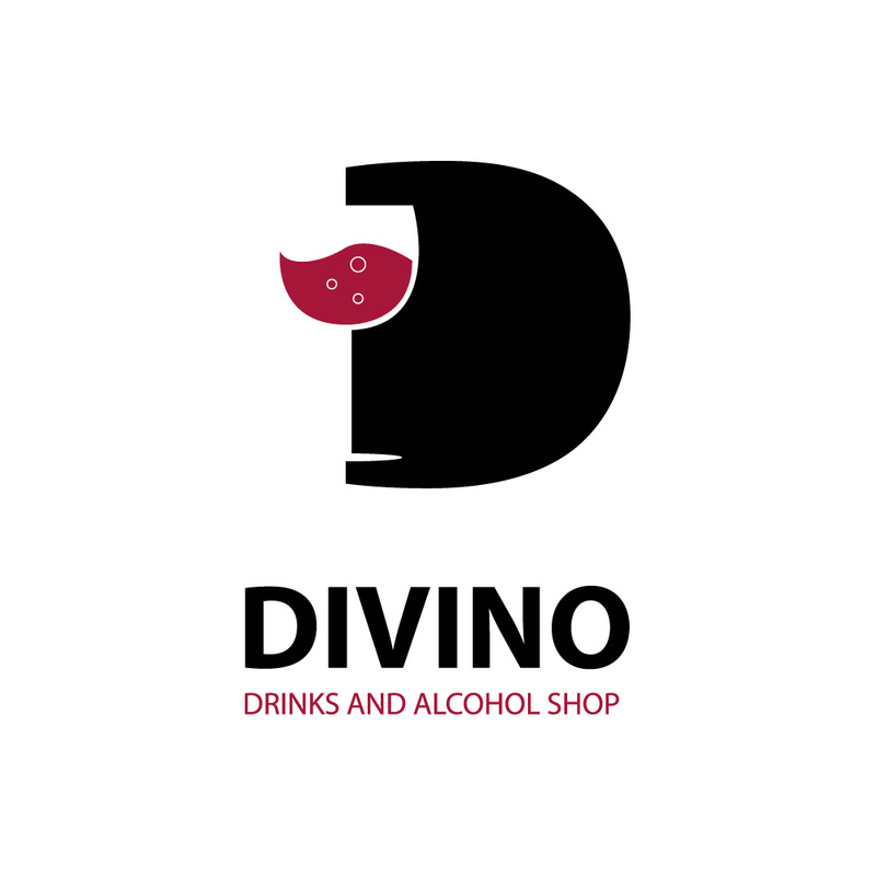 Modello di disegno dell'icona del logo del bicchiere di vino - Caratteristiche Immagine 1