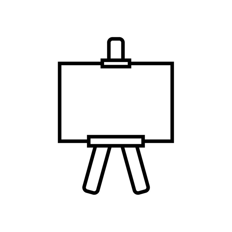 Professional Artist Easel with Canvas Icon for Painting Studio Setup - Features Image 1