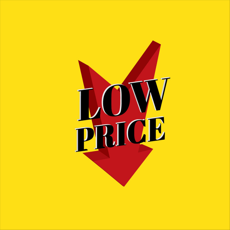 Étiquette vectorielle de réduction avec flèche rouge (prix bas) - Caractéristiques de l’image 1