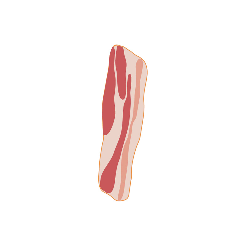 Flat Design Bacon Strip Vector Illustration - Features Image 1