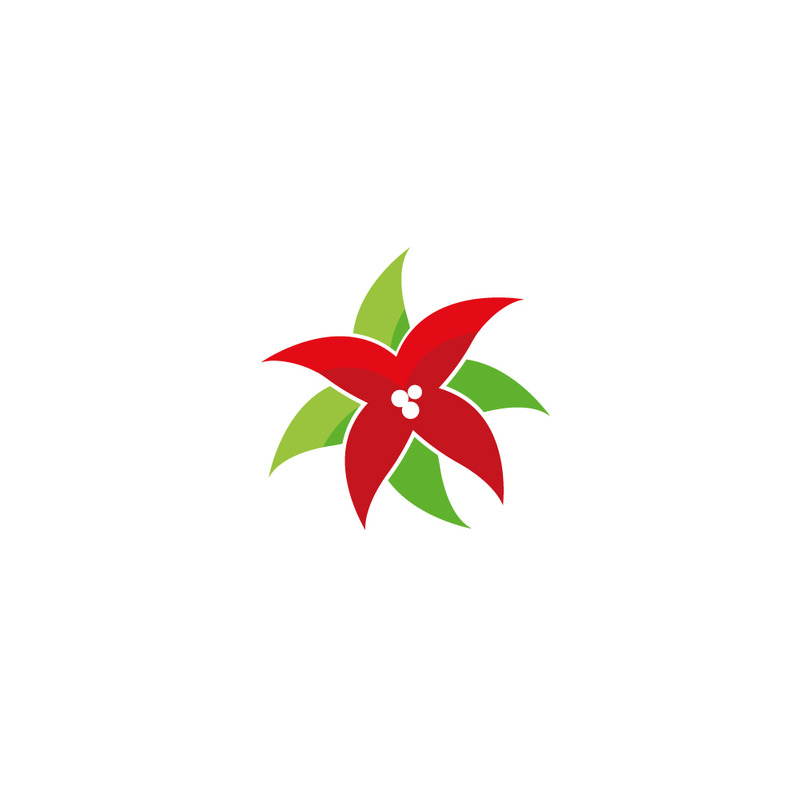 Çin kırmızı çiçek logosu, vektör - Features Image 1