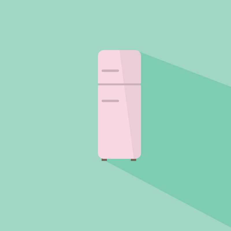 Vintage Retro Refrigerator Flat Illustration Vector Icon - Features Image 1