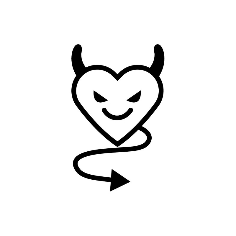 Boynuzlu ve Kuyruklu Şakacı Şeytan Kalbi Simgesi - Features Image 1