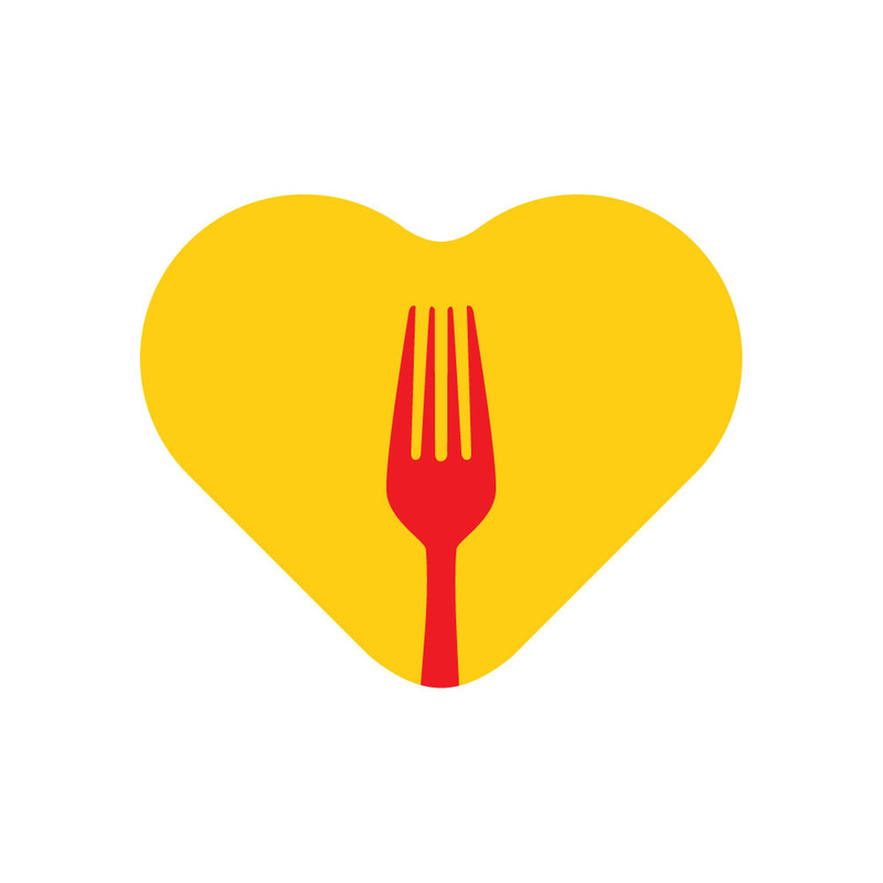 Icono de corazón con tenedor de comida saludable - Símbolo de bienestar culinario - Características Imagen 1