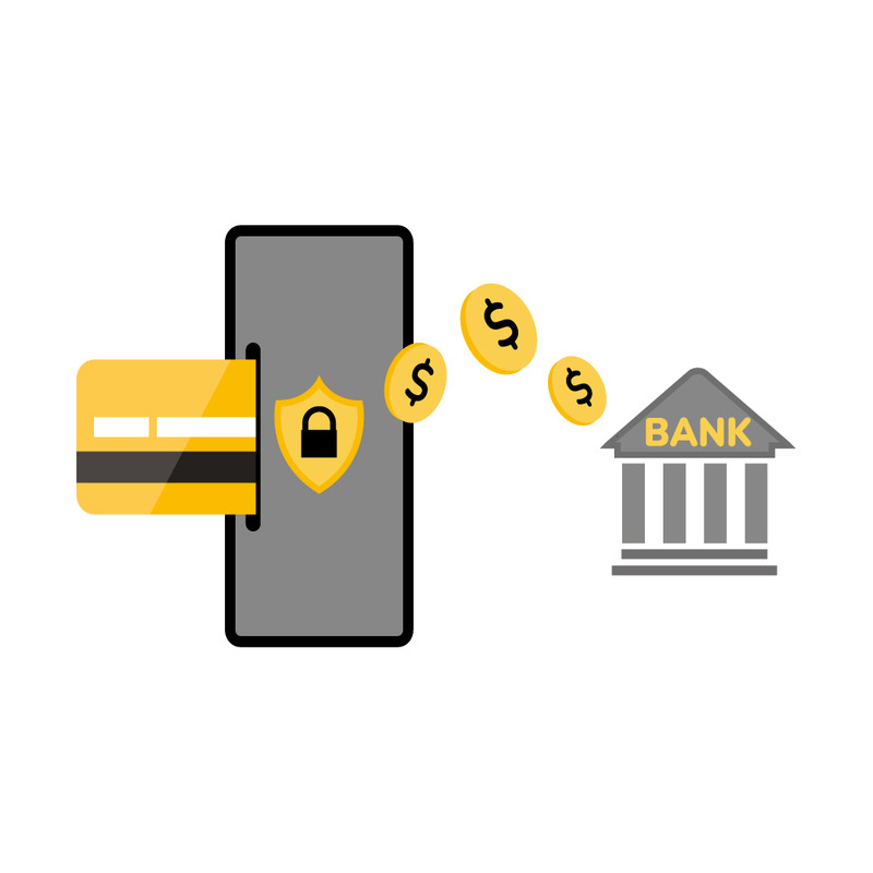 Ilustración digital de transferencia bancaria segura de dinero en línea - Características Imagen 1