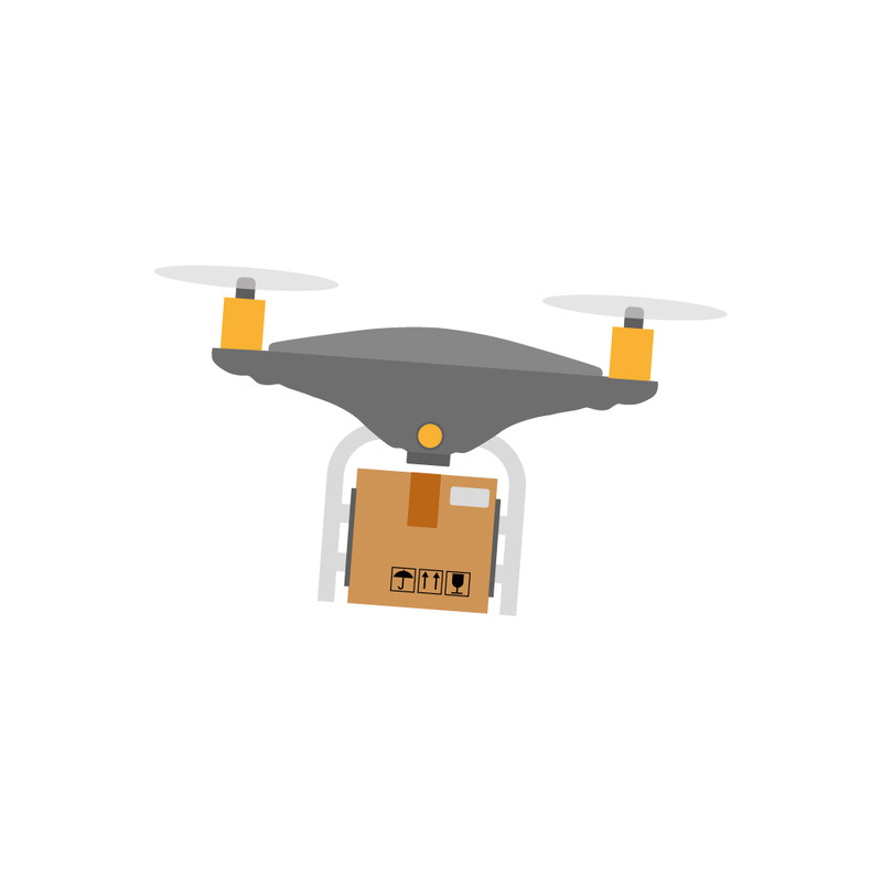 Autonomous Delivery Drone Transporting Package Illustration - Features Image 1