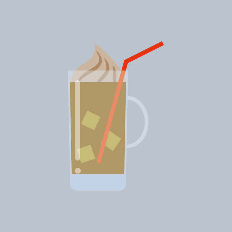 Kall kaffedrink platt designikon. Iskaffe kopp isolerad. - Features Image 1