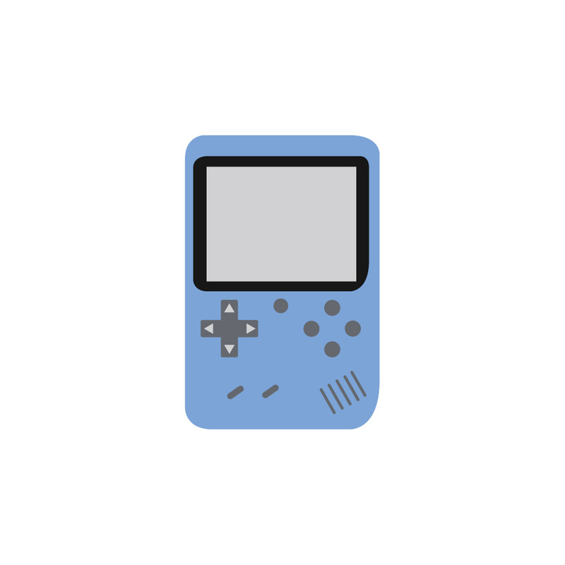 Icona vettoriale di una console di gioco portatile vintage – Clip art di giochi retrò portatili - Caratteristiche Immagine 1