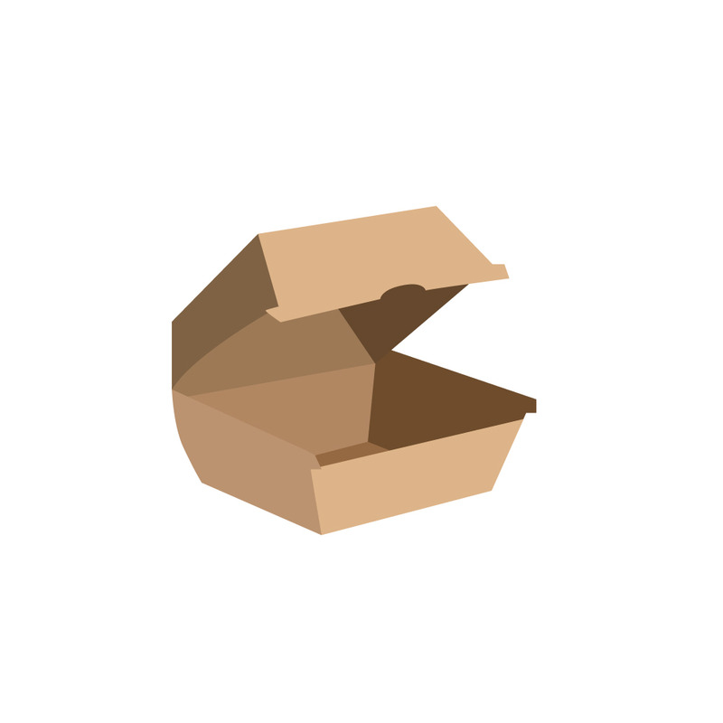 Realistic 3D Cardboard Sandwich Delivery Box Food Packaging Mockup - Features Image 1