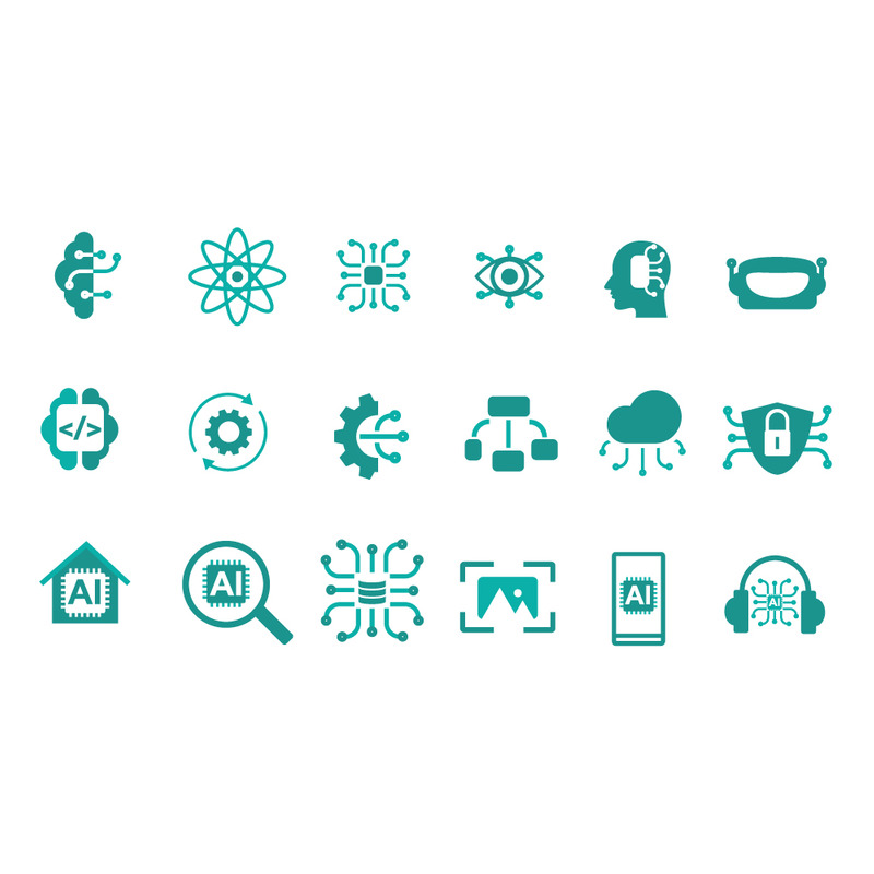 Современный набор векторных иконографий искусственного интеллекта - Features Image 1