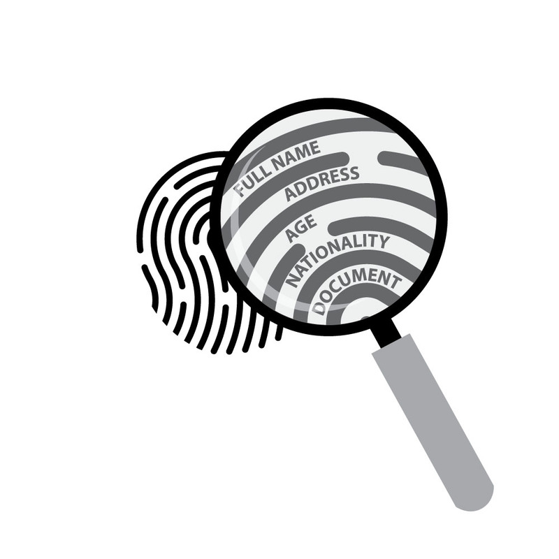 Magnifying Glass Over Fingerprint with Personal Data Icon - Features Image 1