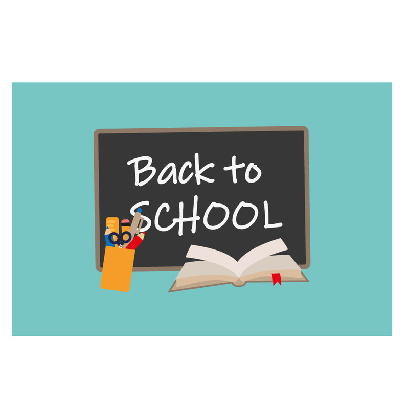 Zurück zur Schule Rabatt liefert flache Vektor-Illustration - Eigenschaften Bild 1