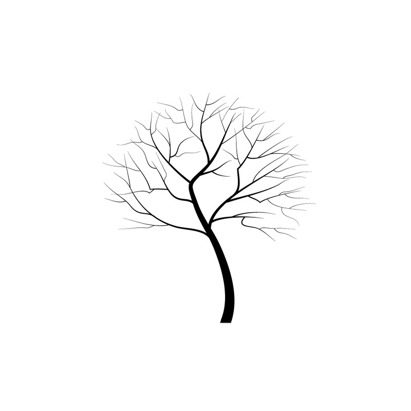 Elegant Winter Tree Black Silhouette Vector Graphic - Features Image 1