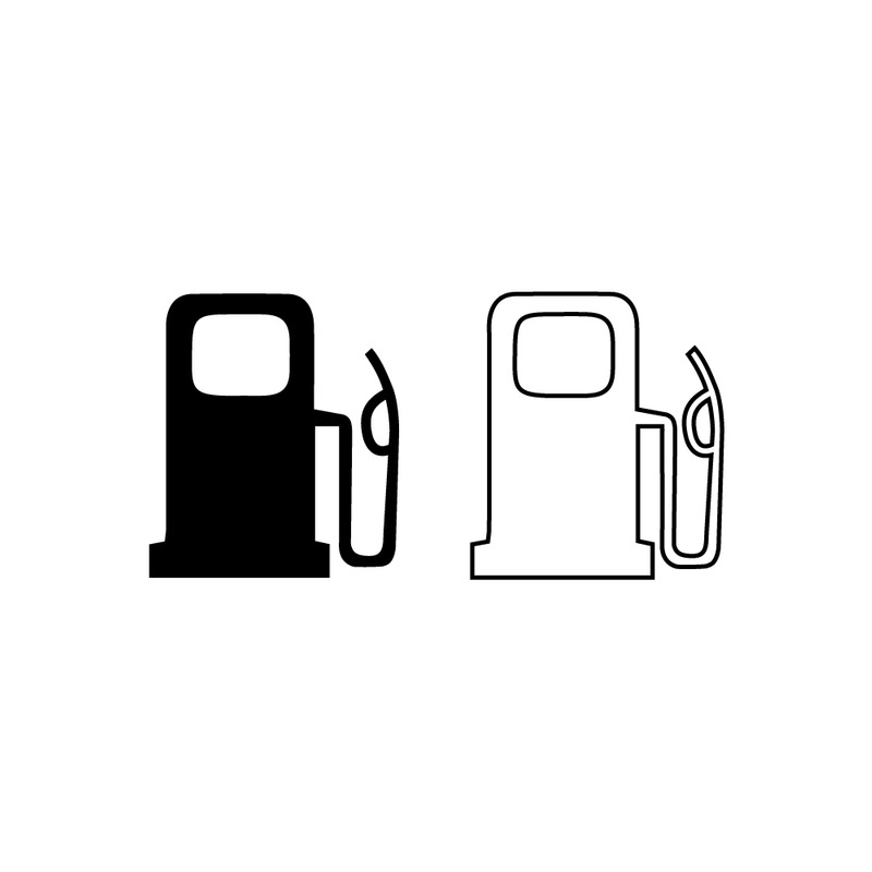 Ensemble d'icônes de stations-service – Collection de symboles de pompe à essence, de réservoir d'essence et de borne de recharge pour véhicules électriques - Caractéristiques de l’image 1