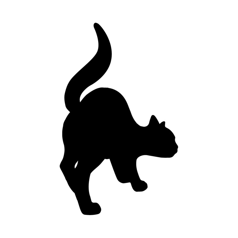 Silhouette noire d'un chaton. Silhouette de chat - Caractéristiques de l’image 1