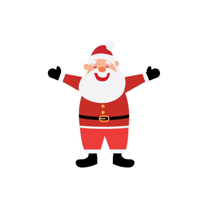 Cartoon Santa Claus Waving Happy Christmas Character Illustration - Features Image 1