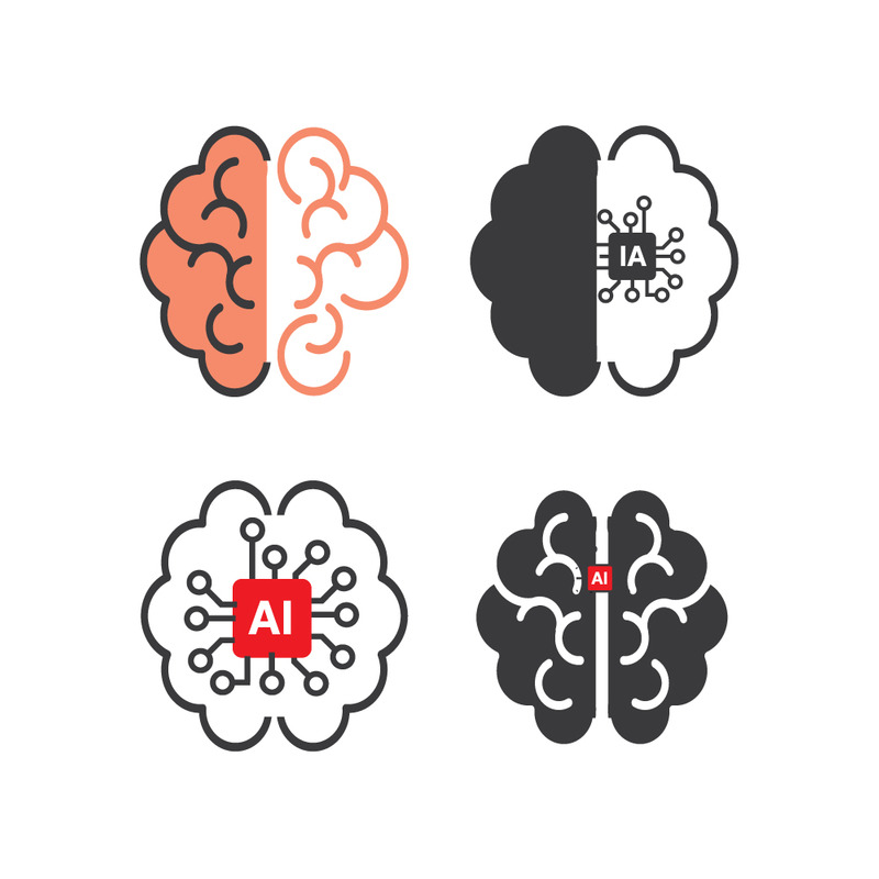 Human Brain AI Concept Top View Illustration - Features Image 1